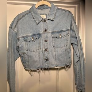 Cropped Light Wash Jean Jacket